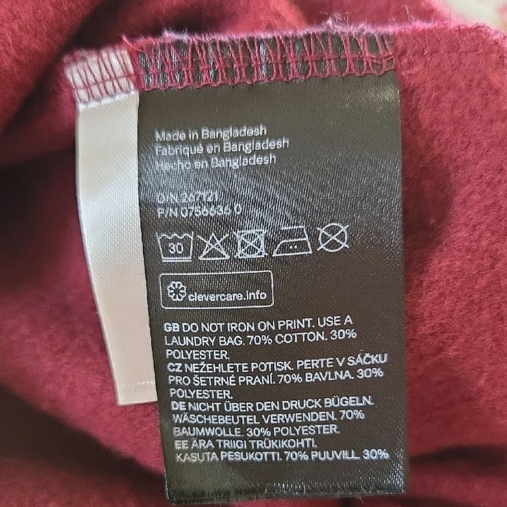 H&M Burgundy Harry Potter Hogwarts Four House Mascots Pullover Sweatshirt